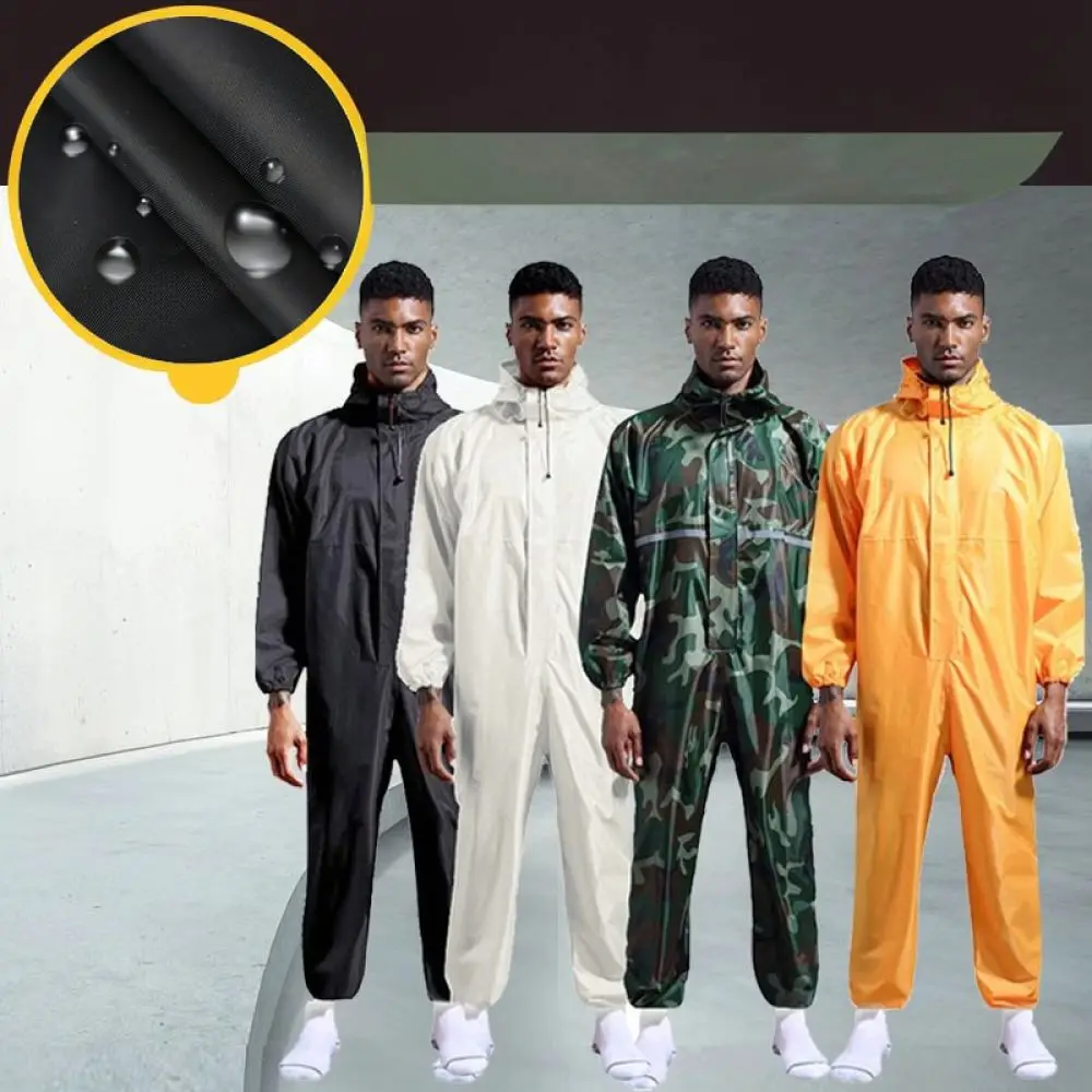 huameidun製、防水加工の作業用つなぎ服。全身を保護し、防塵性に優れた安全服。塗装や研磨作業に最適。
