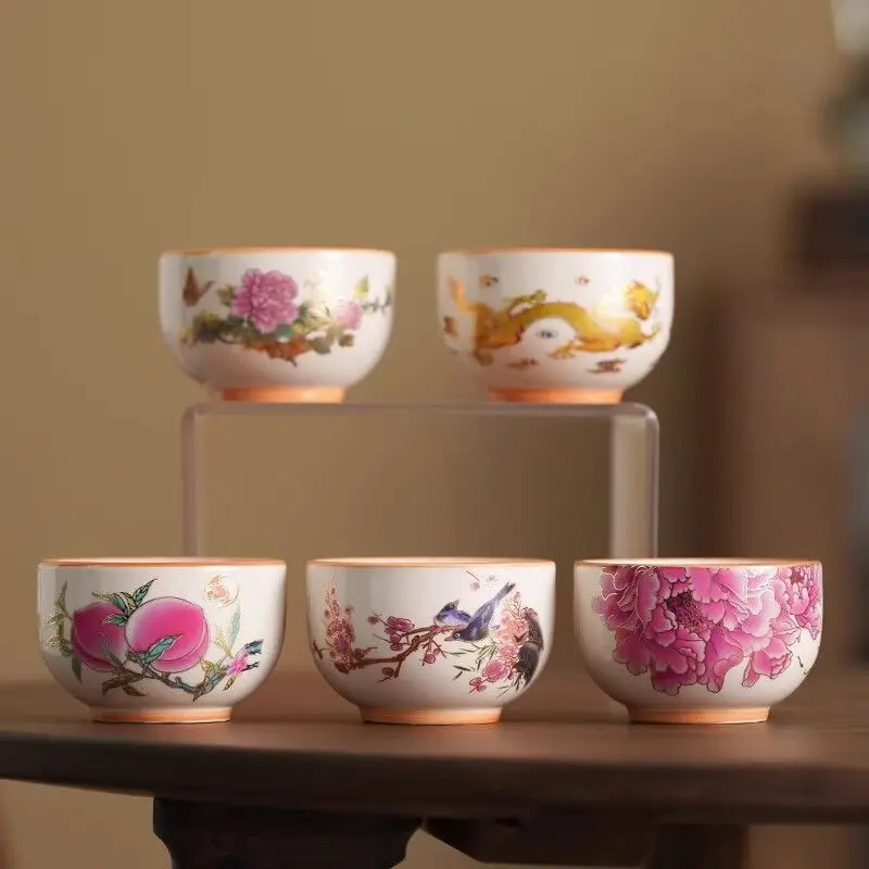Elegant Premium Handmade Vintage Art Color Changing Ceramic Tea Master Cup Kung Fu Tasting Bowl for Home Office Table Decor Gift