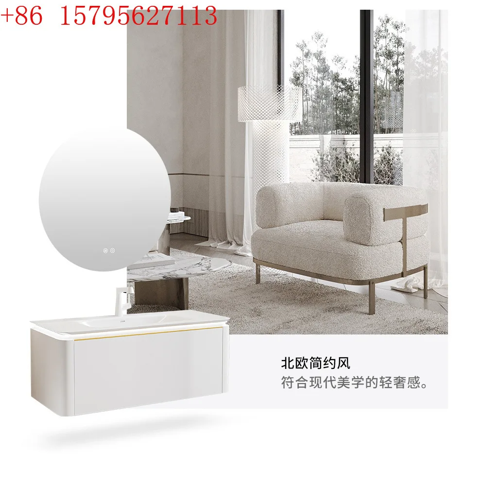 

Простая комбинация мебели для ванной комнаты из массива дерева с раковиной Qimei из искусственного камня