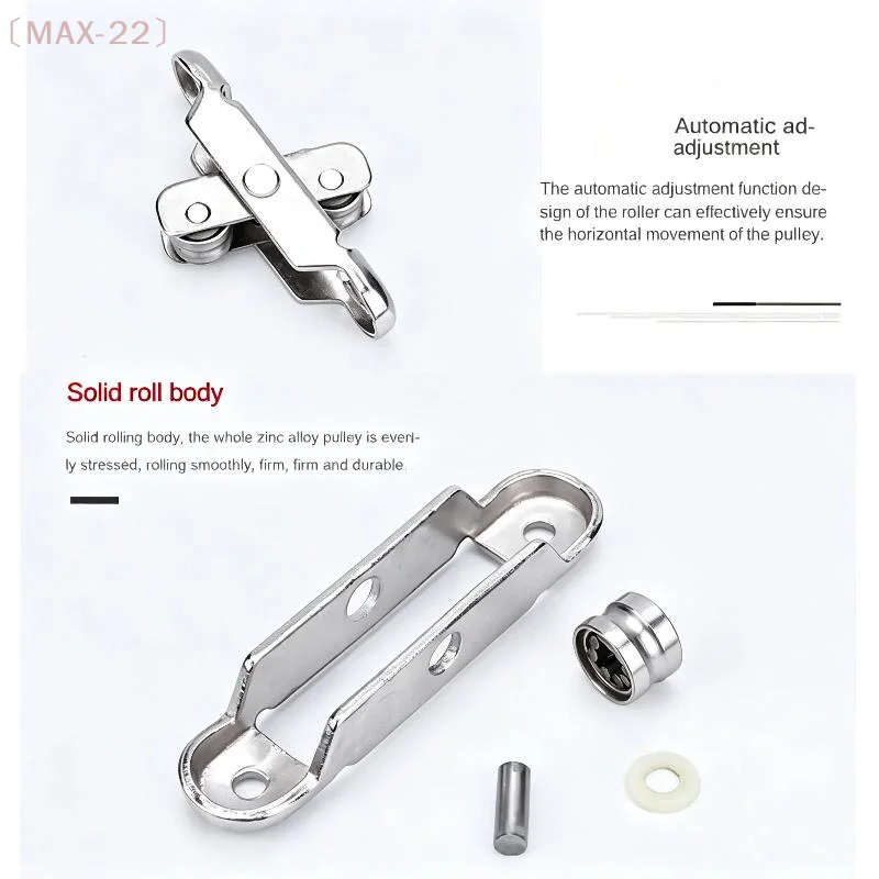 〔MAX-22〕Heavy Duty Zinc Alloy Double Window Rollers Smooth Sliding Silent For Plastic Steel Door Window Replacement