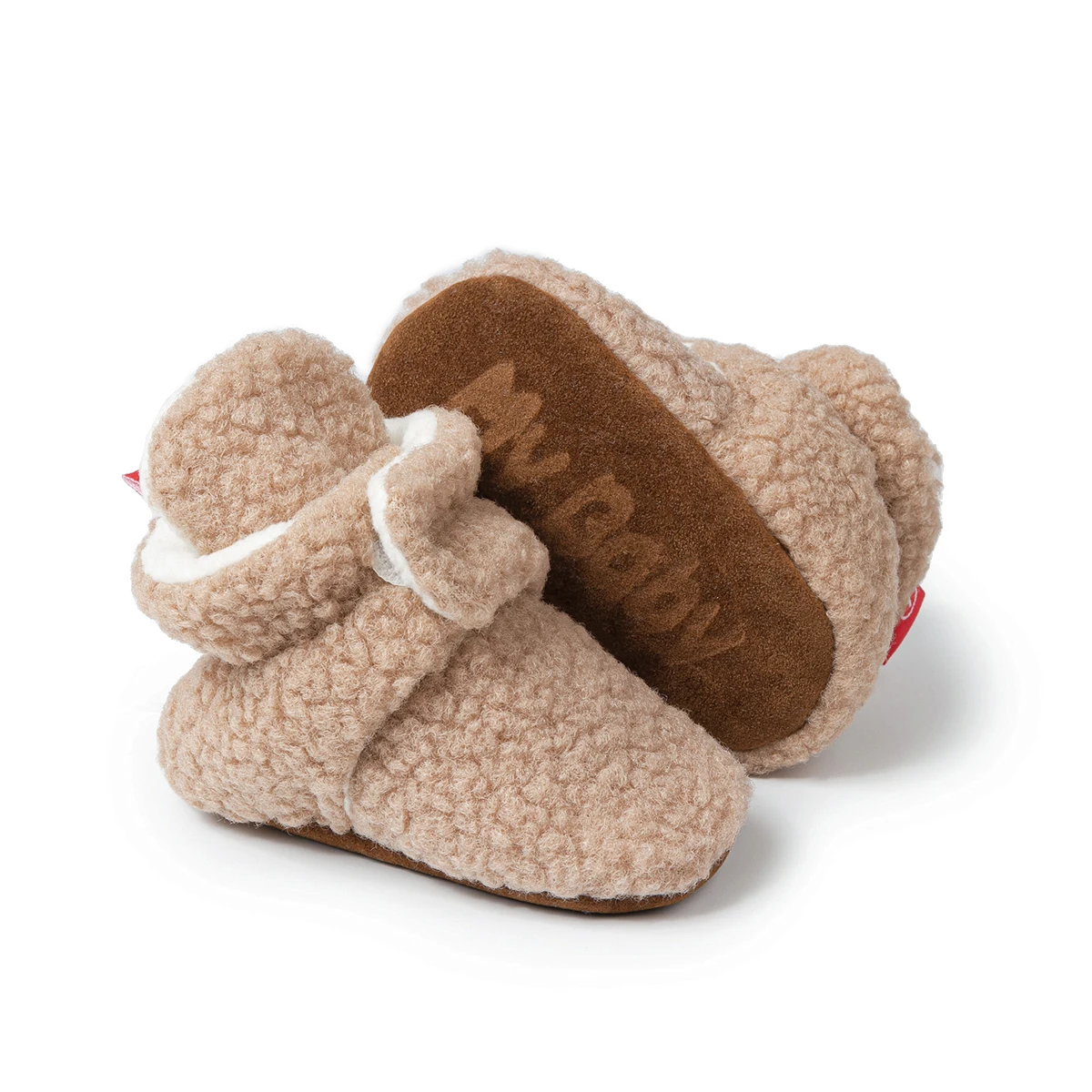 KIDSUN Winter Warm Baby Shoes Socks Newborn Booties Fluff Soft Anti-Slip Crawl Infant Boy Girl First Walkers Crib Shoes