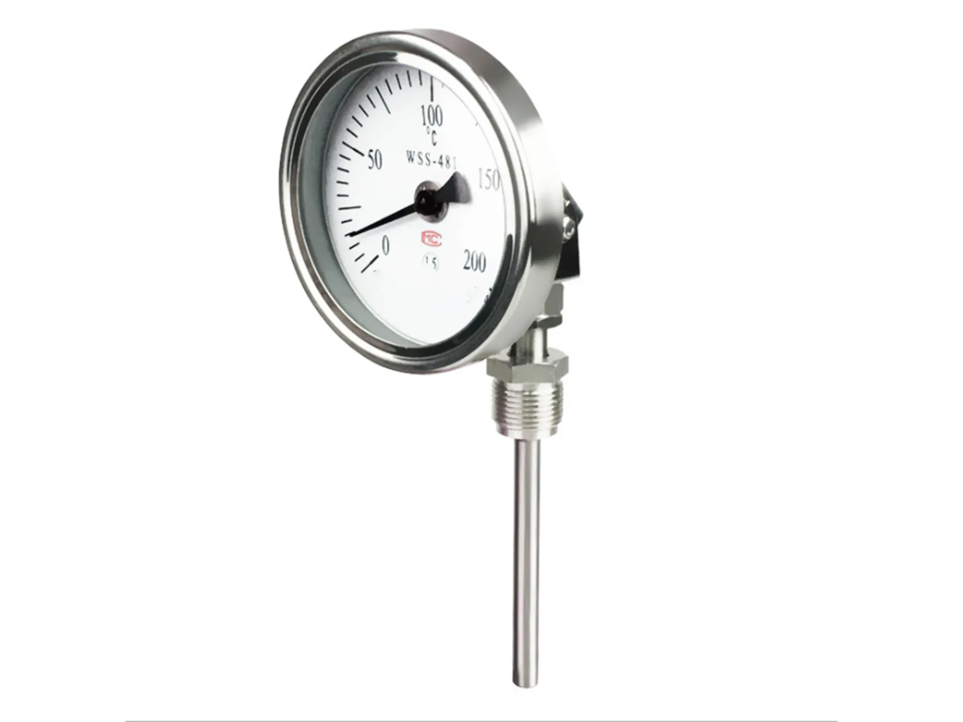 Bimetal Thermometer 0-300cc Boiler pipeline thermometer Universal industial  Stainless Steel