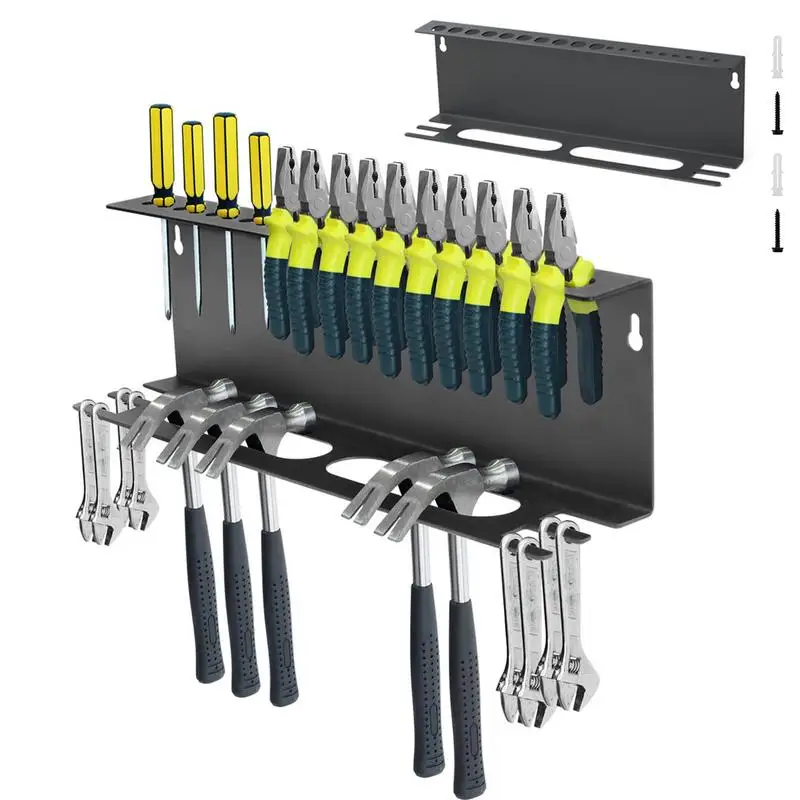 Hammer Rack Wall Mount Screwdriver Holder Rack Garage Hand Tool Organizer Workshop Metal Pliers Wrench Storage Rack For Home