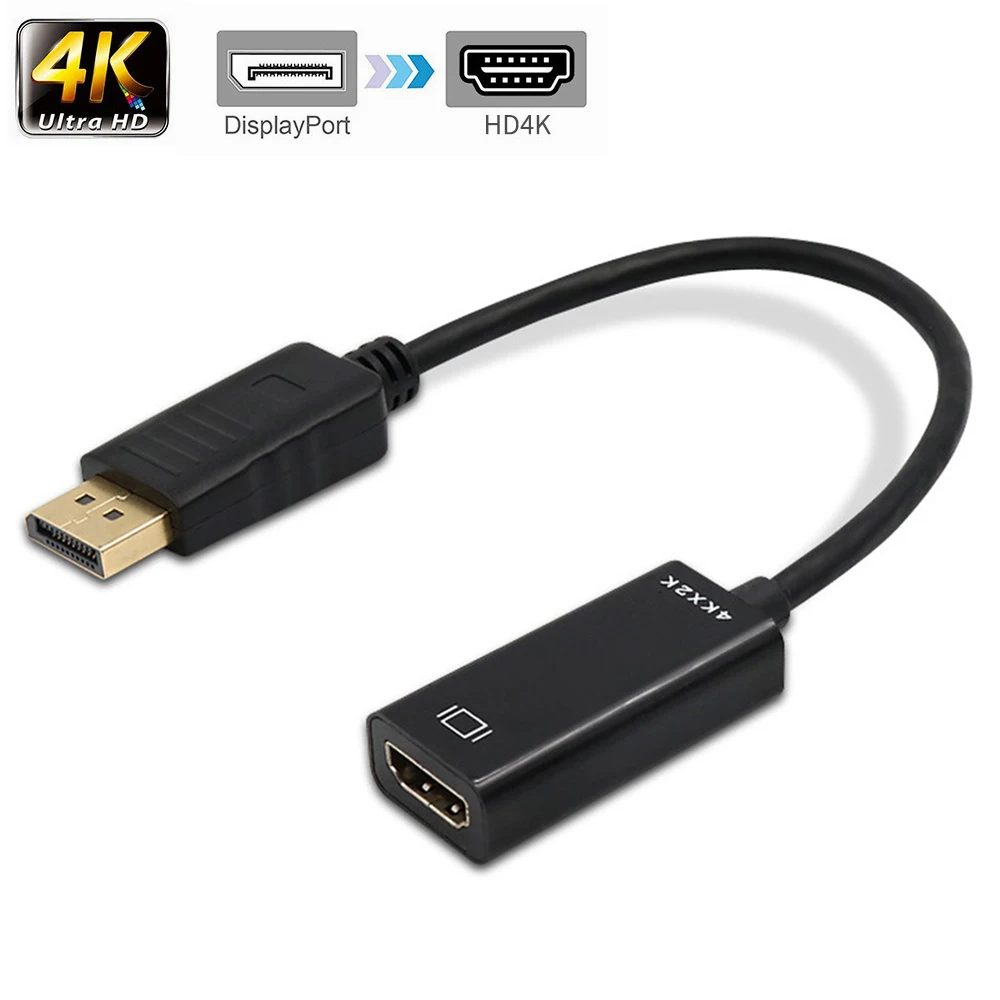 HD 4K DisplayPort to HDMI-compatible Adapter Cable Converter Male DP to Female HDMI-Compatible Video Audio For TV PC Projector