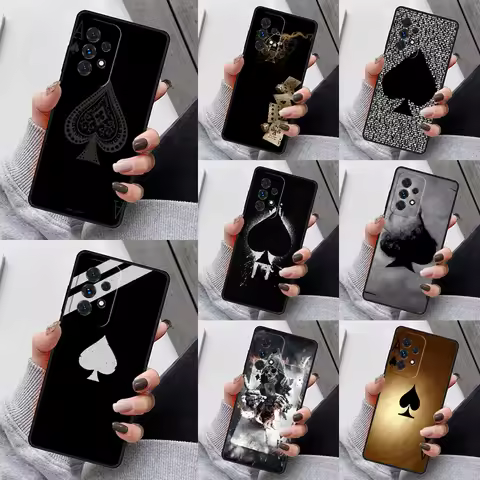 Ace of Spades Phone Case For Samsung Galaxy S23 S21 S20 FE S24 S22 Ultra Note20 S10 S9 S8 Plus A40 A52 A12 A13 A53