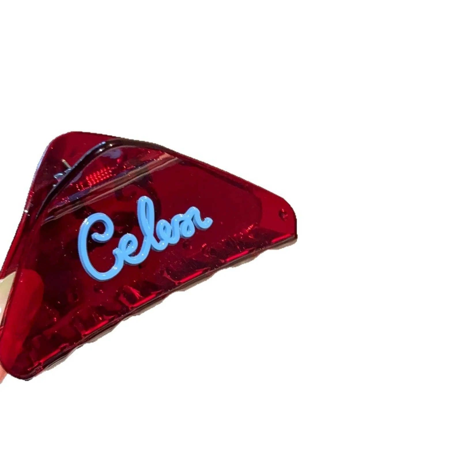 1 Stück Cuckoo Sauce Koreanischer Designer-Stil Buchstaben-Dreieck-Klauenklammer, Nischen-Original-Haifischklammer für halbhohe Frisuren, kleine Größe