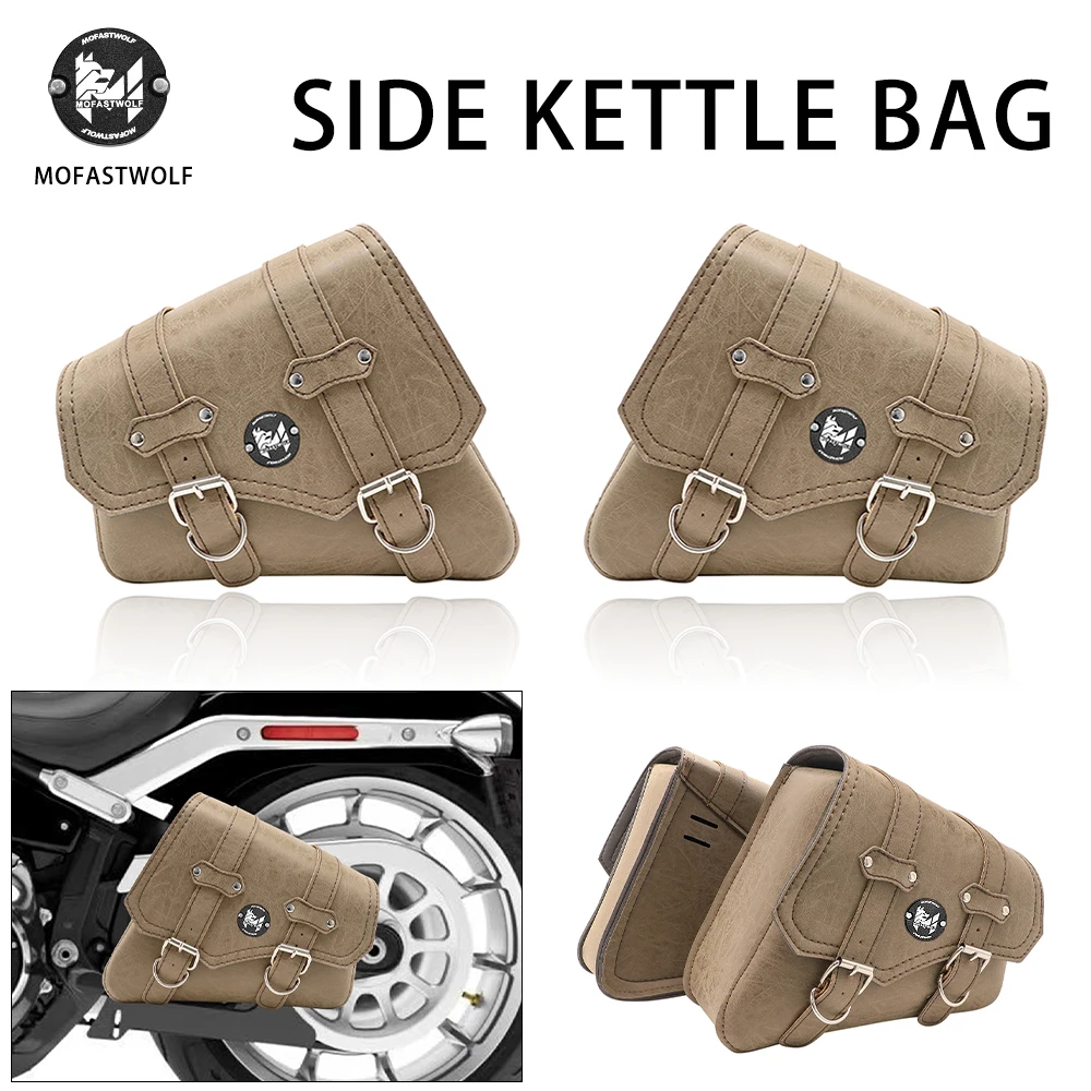 Motorcycle Saddlebag Leather Tool Luggage Side Bags Storage For Harley Sportster XL 1200 883 Cafe Racer Dyna Touring Softail FLH