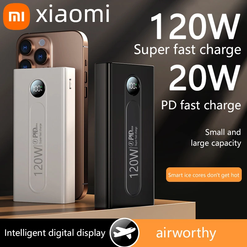 Xiaomi 120W 200000mAh Magnetic PowerBank Super Fast Charging High Capacity Powerbank Portable Battery Charger For iPhone Samsung