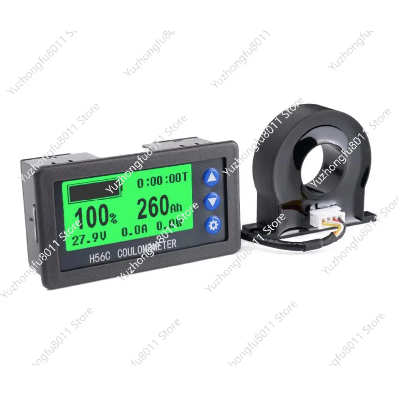 H56C DC 9-100V 50A-400A Battery Monitor Meter Lithium Lead-acid Battery Capacity LCD Display