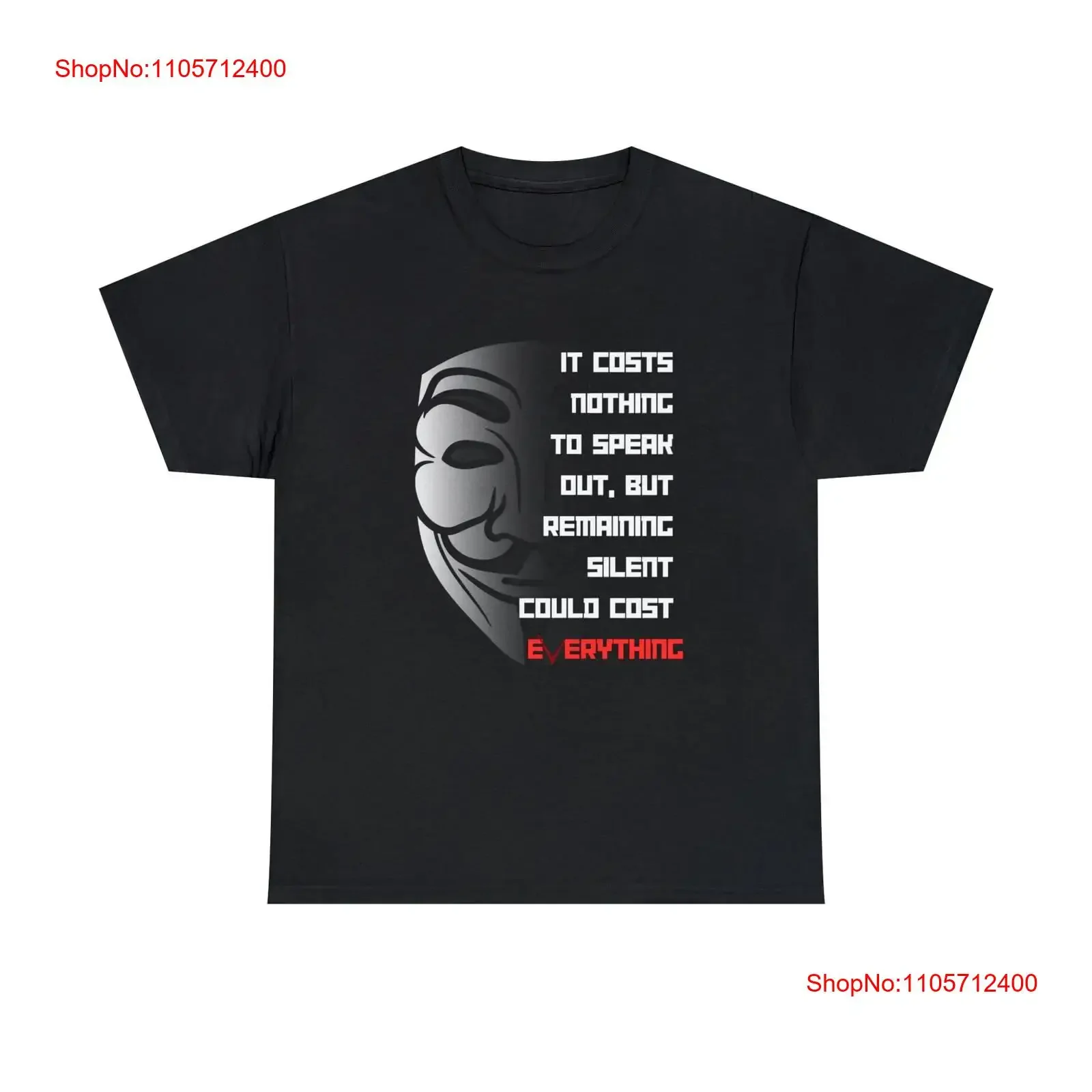 Could Cost Everything Guy Fawkes Quote V for Vendetta Motivational Heavy Cotton T Shirt vintage Washed Slightly Stretched