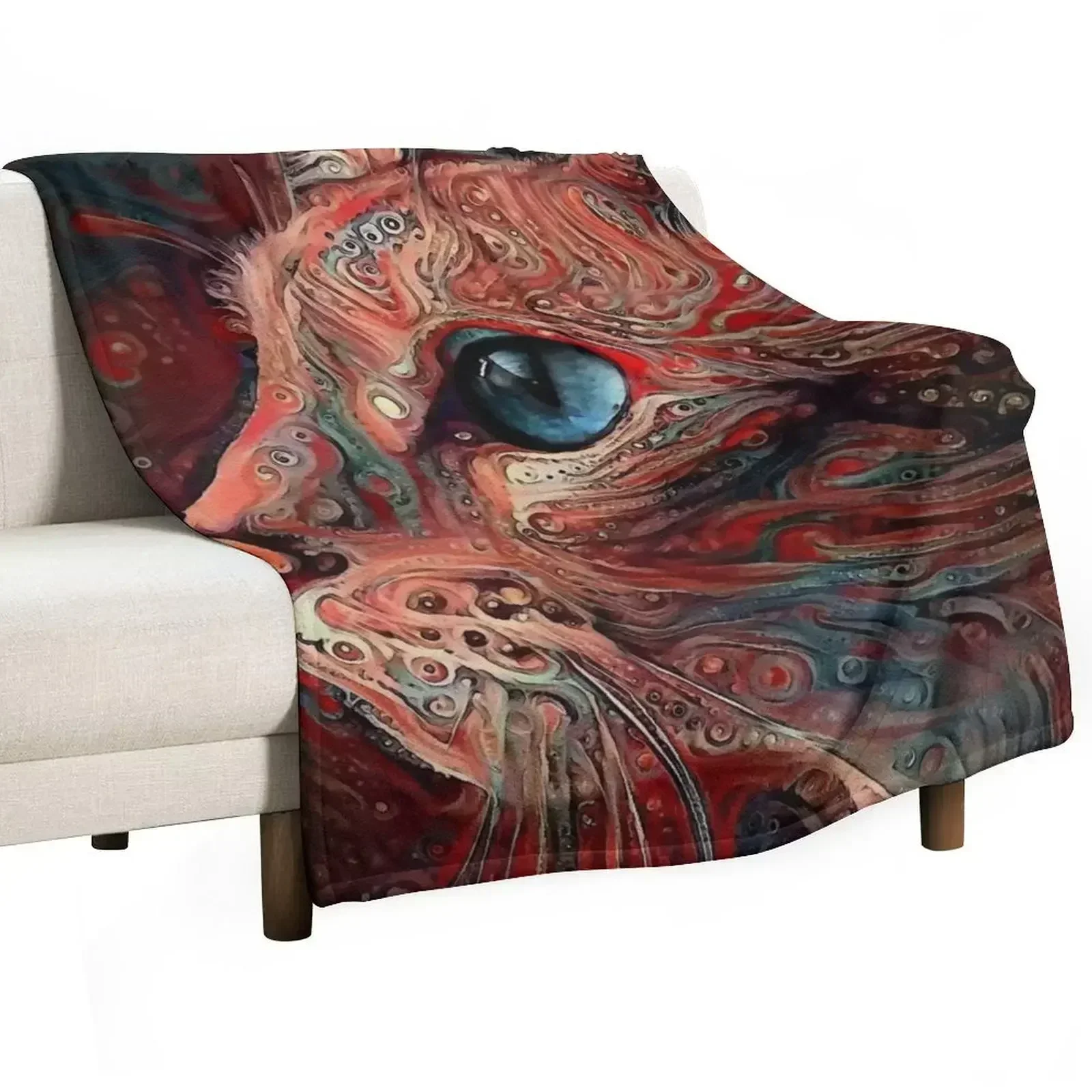 Délia, cat, chat, cat, lea roche paintings Throw Blanket Flannel Picnic Giant Sofa Blankets