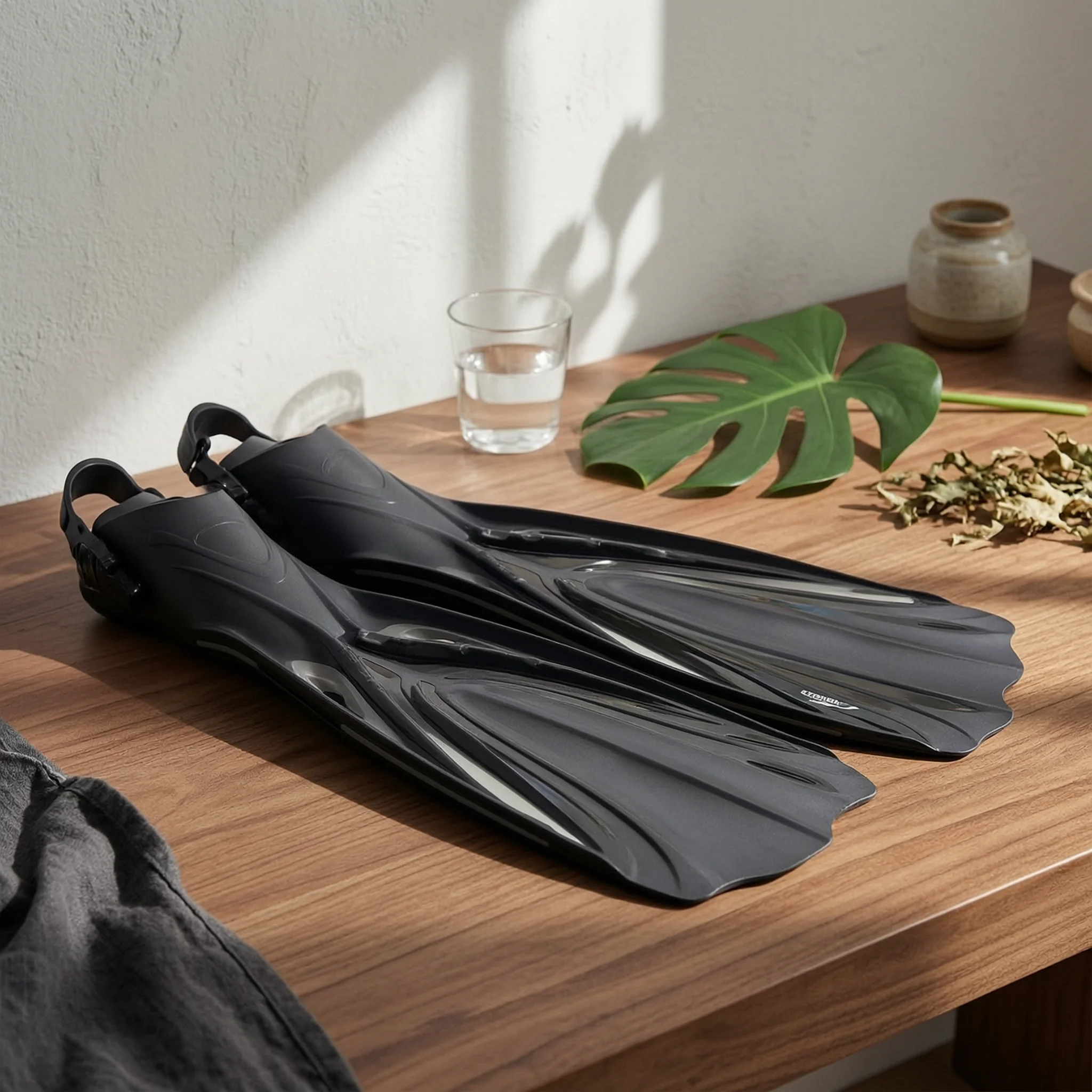 Open-Heel Fins with Adjustable Straps Streamlined Scuba Fins with Adjustable Heel Straps Flippers Long High-Performance