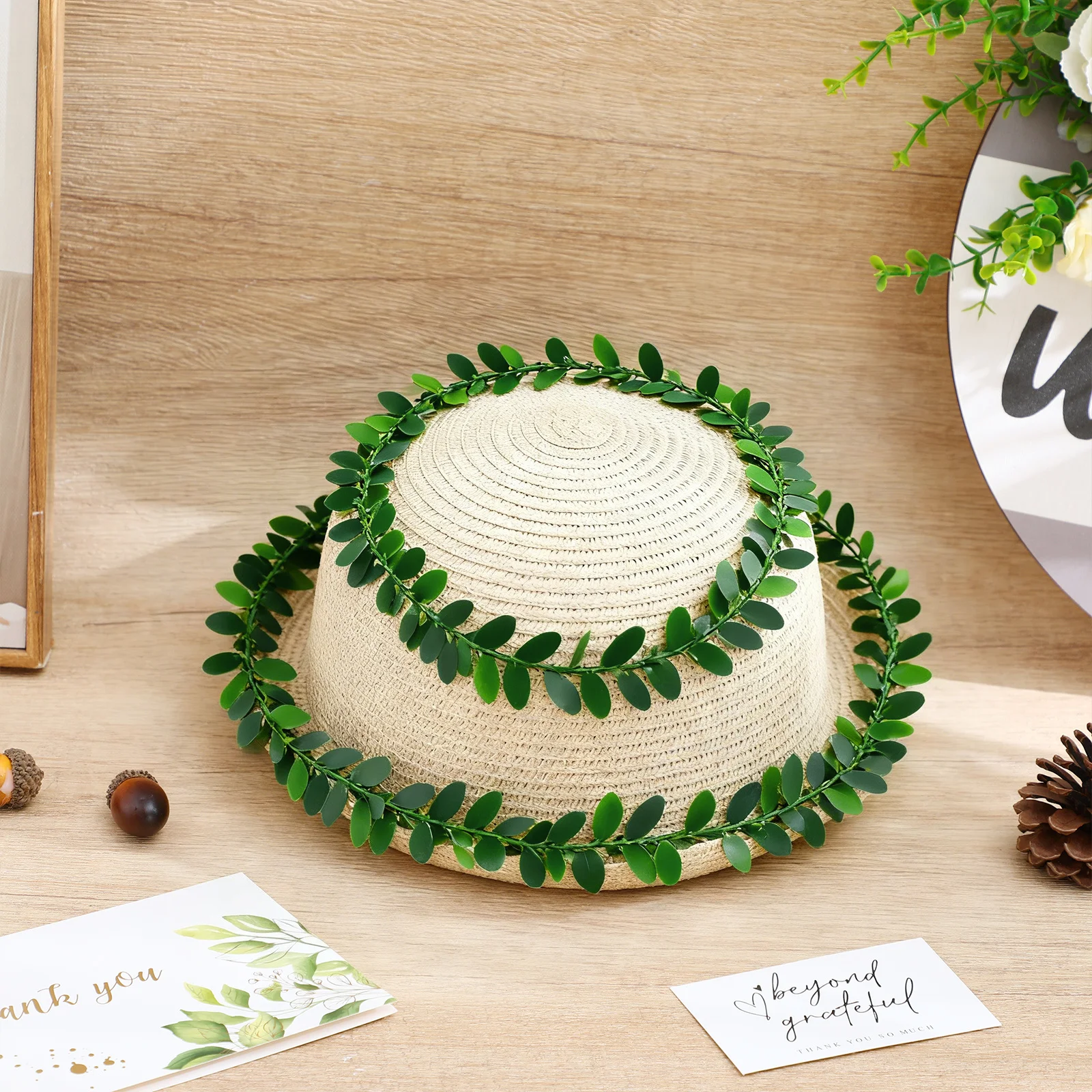 

7.5m Simulated Vines Garland Foliage Green Artificial Leaves Hanging Decor for Wedding Party Home Bar Coffee Store DIY Vine