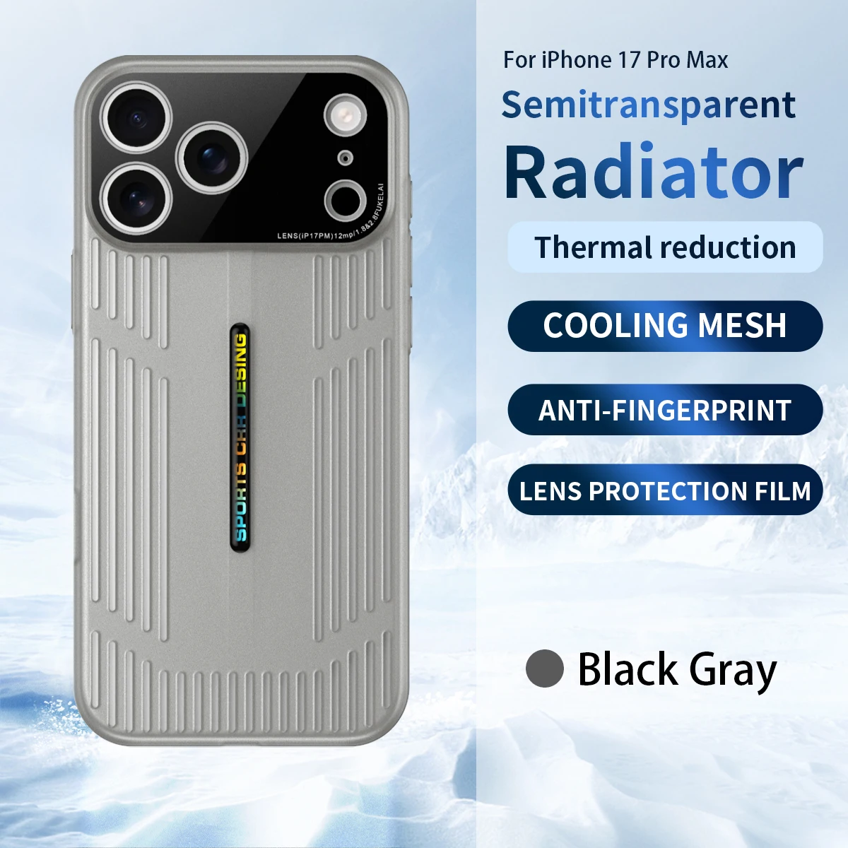 Funda de teléfono de malla de refrigeración de radiador, exfoliante de piel colorido caramelo para IPhone 17 Air 12 13 14 15 16 Pro Max Plus, cubierta protectora de lente