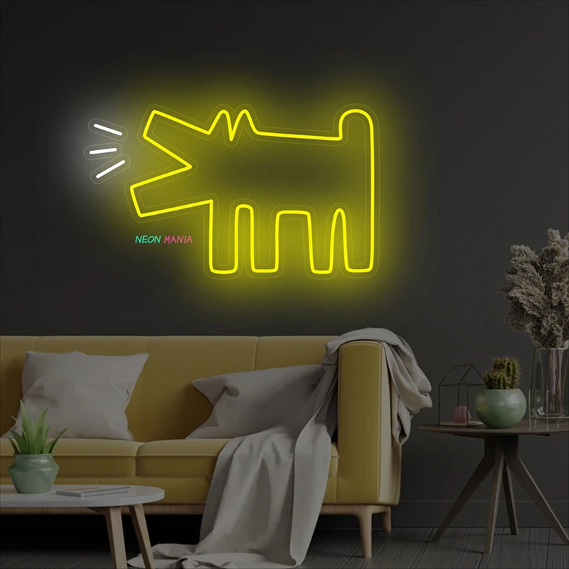 ペットショップ用のledネオンサイン犬の形をした装飾ライトカスタムギフト寝室の壁の装飾