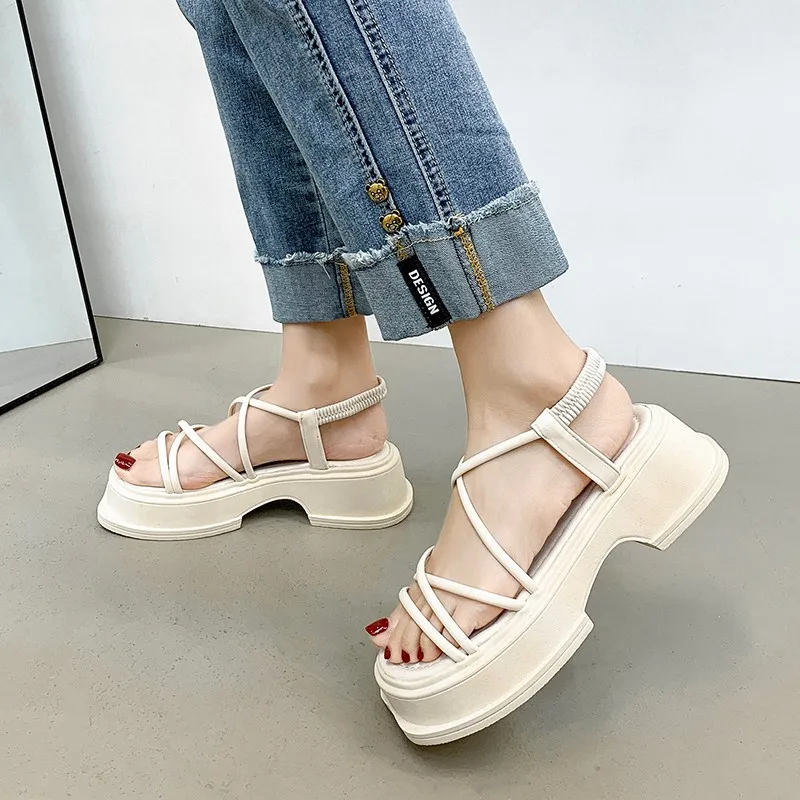 

Platform sandals 2023 women's new platform beach resort beach shoes fashion roman shoes
