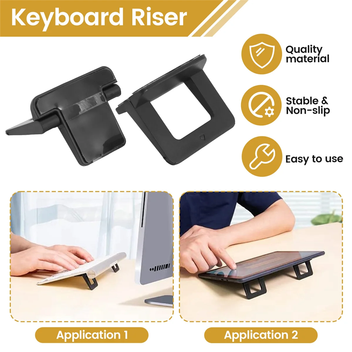 SMIEA Riser per tastiera, supporto per tastiera da scrivania, supporto per laptop da scrivania, supporto per laptop portatile compatibile per MacBook (2 pezzi)