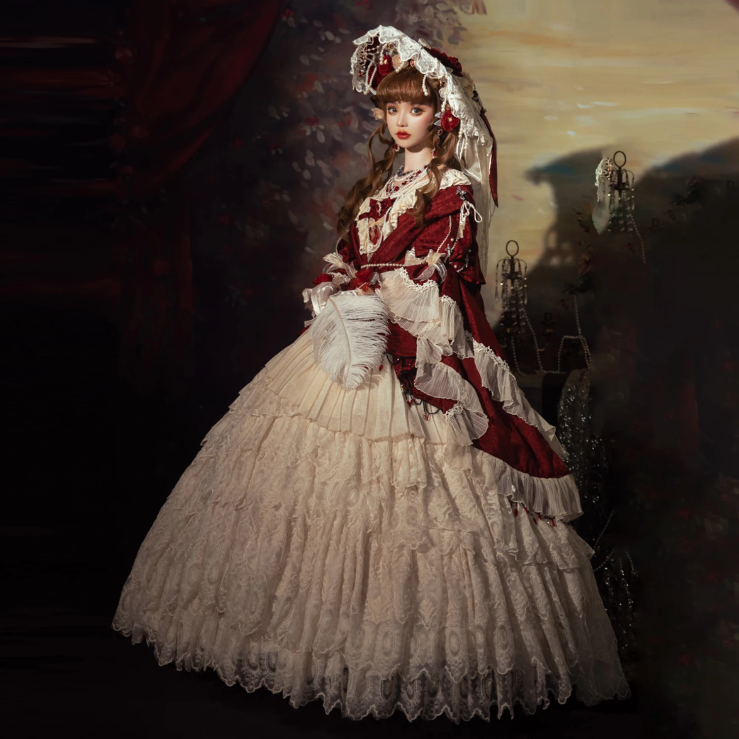 

Luxury Palace Long Lolita Dress Multi Layers Big Sweep Cake Ball Gown Bottom X-long Skirt