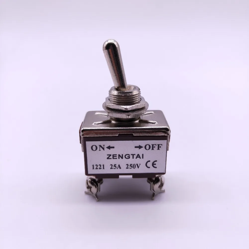 Big Current! 12mm 25A 250V Toggle switch 1221 1321 1322, 4 Pin 6 Pin toggle switch TEN1221 TEN1321 TEN1322