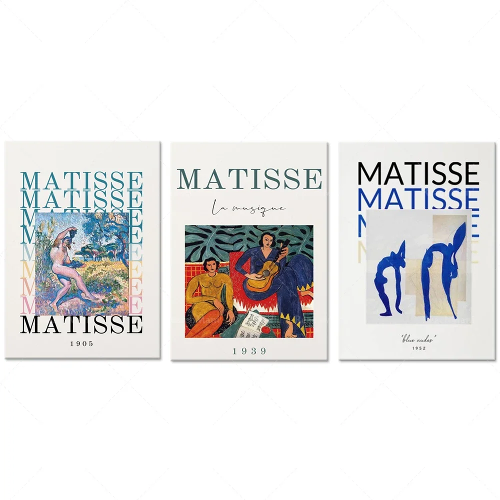 

Hot-selling Matisse prints, Matisse retro exhibition posters, abstract wall painting art newspaper prints decorative wall home u