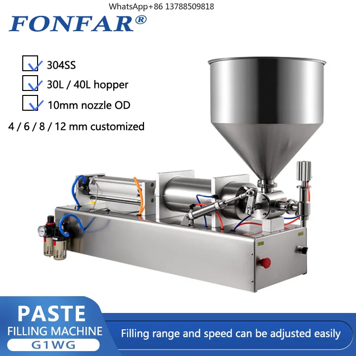 New Arrival Semi-Auto Pneumatic Paste Filling Machine for Glass Bottles Cans Bags Honey & Shampoo From China Factory