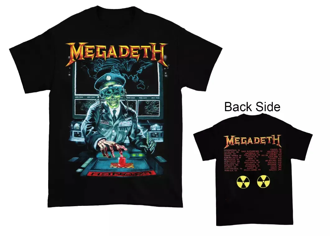 

1990 Megadeth Rust in Peace Tour Black T Shirt Double Side Tee 1990s Concert Tour Tee Band Merch Graphic Tee Unisex
