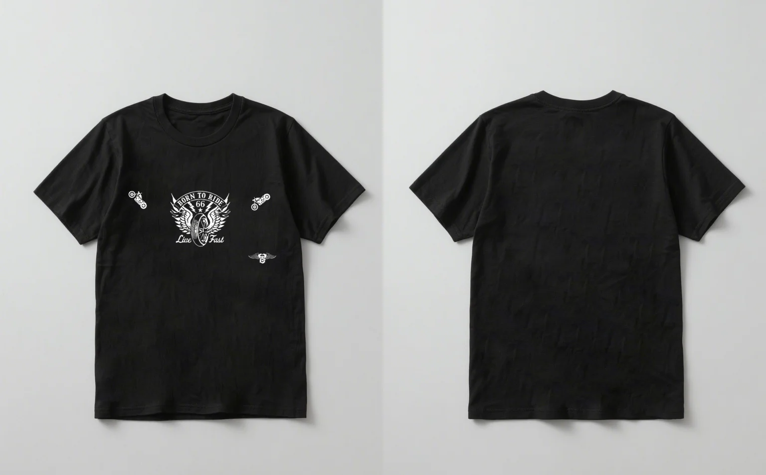 2025 New Trendy Born To Ride Motorcycle Print Short Sleeve Casual Unisex