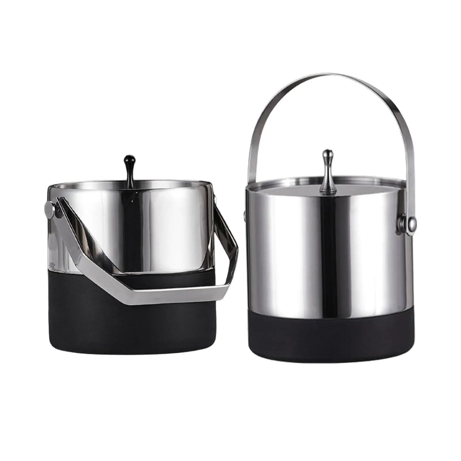 

Double Wall Insulated Ice Bucket with Lid and Handle Multifunctional Wine Chiller Bucket for Home Events Chilling Champagne