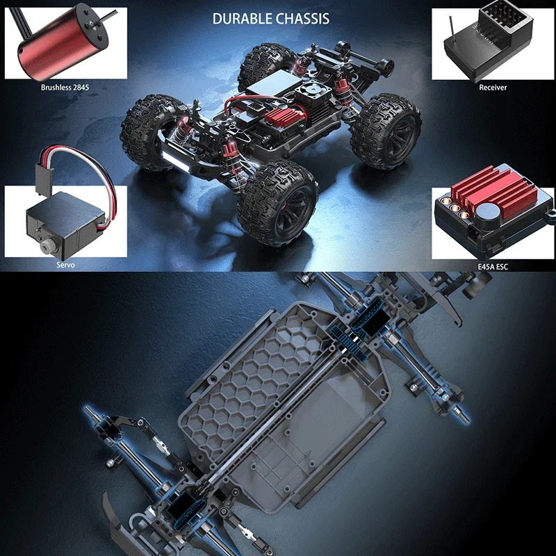 Mjx-男の子用の非常に高速なオフロード車,4wd rc,ブラシレスカー,45km, h,4x4,16208, 16209, 16210