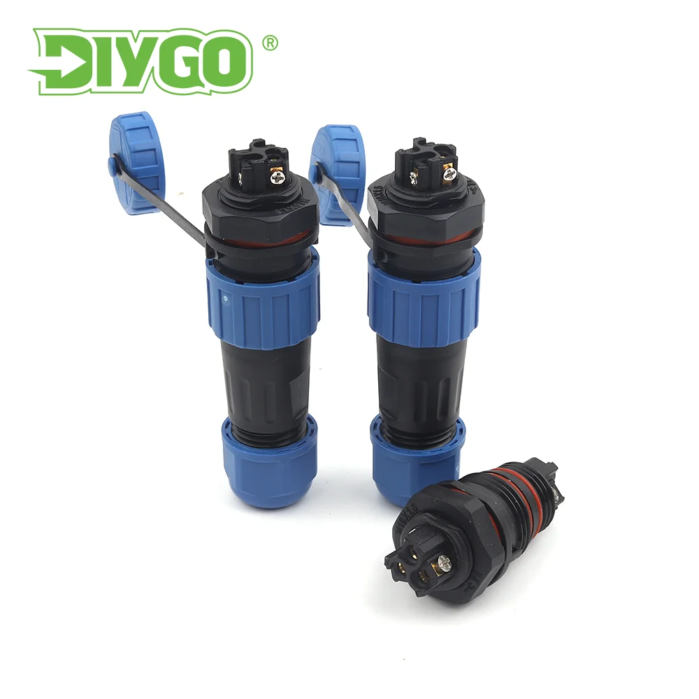 

LP/SP16 IP68Outdoor Back Nut Waterproof Screw Crimp Wiringr Free Connector Plug Socket 2 3 4 Pin Aviation Socket Plug Connectors