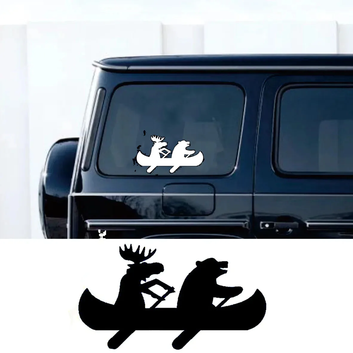 

Personalized Bear Deer Canoe Car Sticker Waterproof Vinyl Decal Decors Car Body Bumper Rear Window Decorative