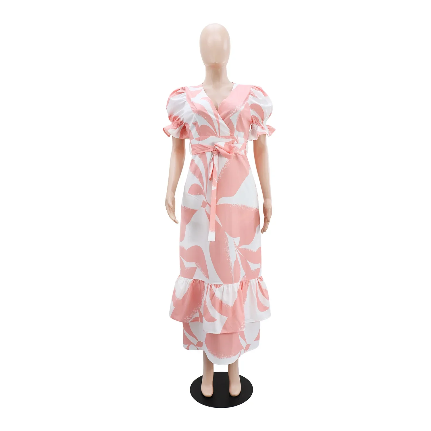 

Long Dress Women Dresses A Line Vestidos Print Casual V Neck Short Sleeve Elegant Wedding Streetwear Y2k Work Party Summer 2025