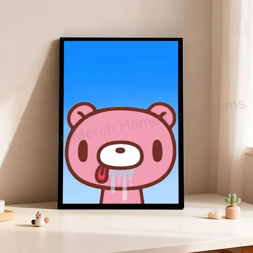 Kawaii G-Gloomys Cute Pink Bear Artists Canvas Painting for Living Room Home Decor Poster Fans Gifts-unframed