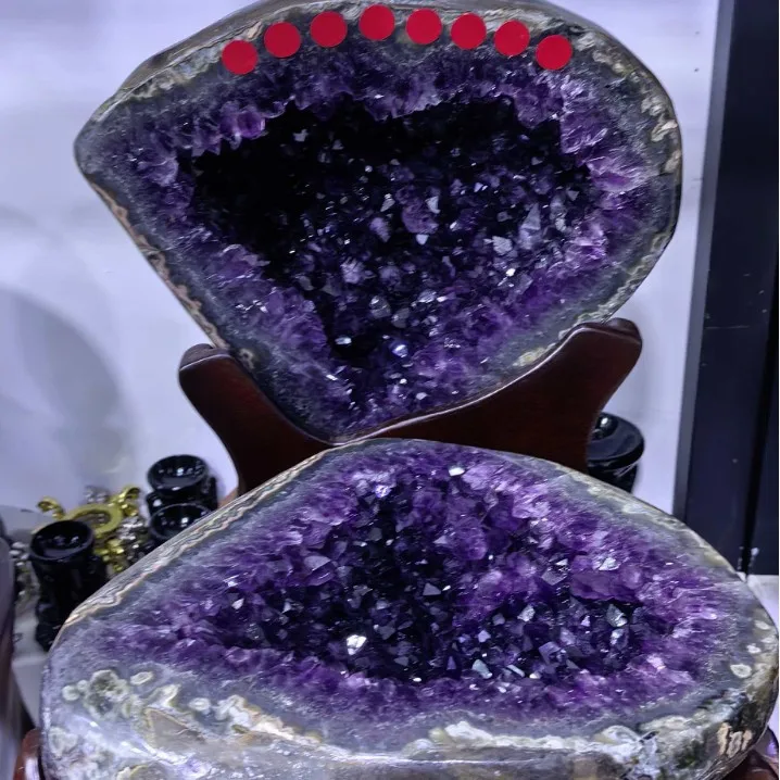 Natural amethyst cave ornament, amethyst dinosaur egg ornament, amethyst cave crystal rough stone, Brazilian crystal ornament.