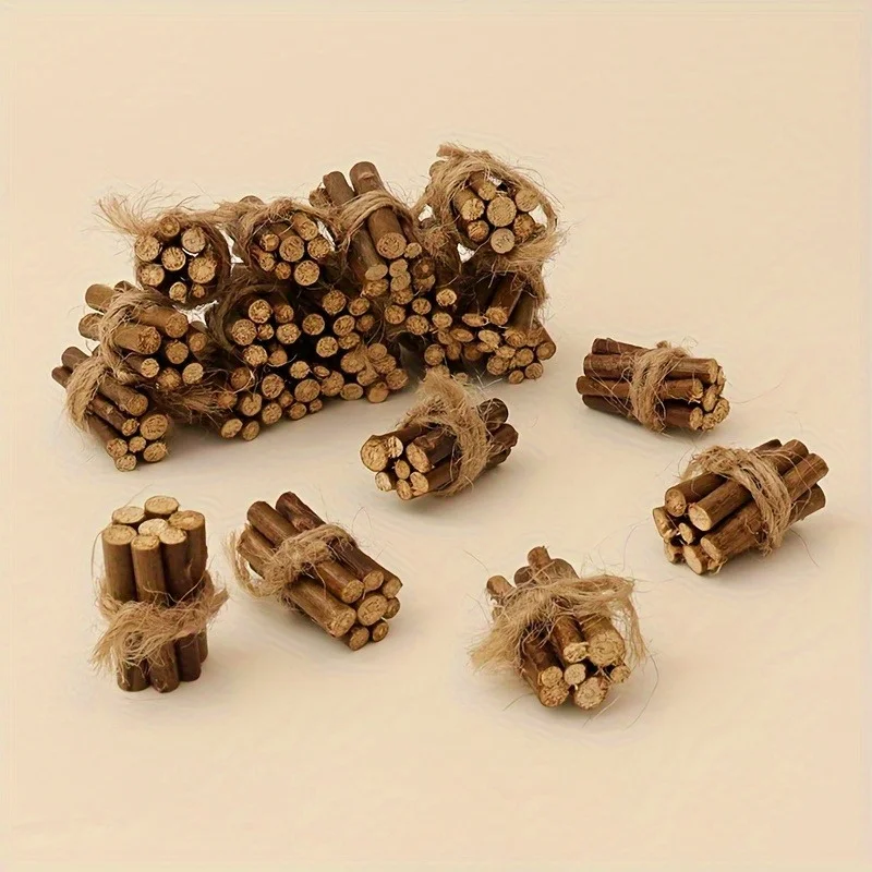 Modelo de leña hecho a mano, accesorio de casa de muñecas de colores mezclados para mini cocina y escena de jardín, mayores de 14 años, sin necesidad de electricidad