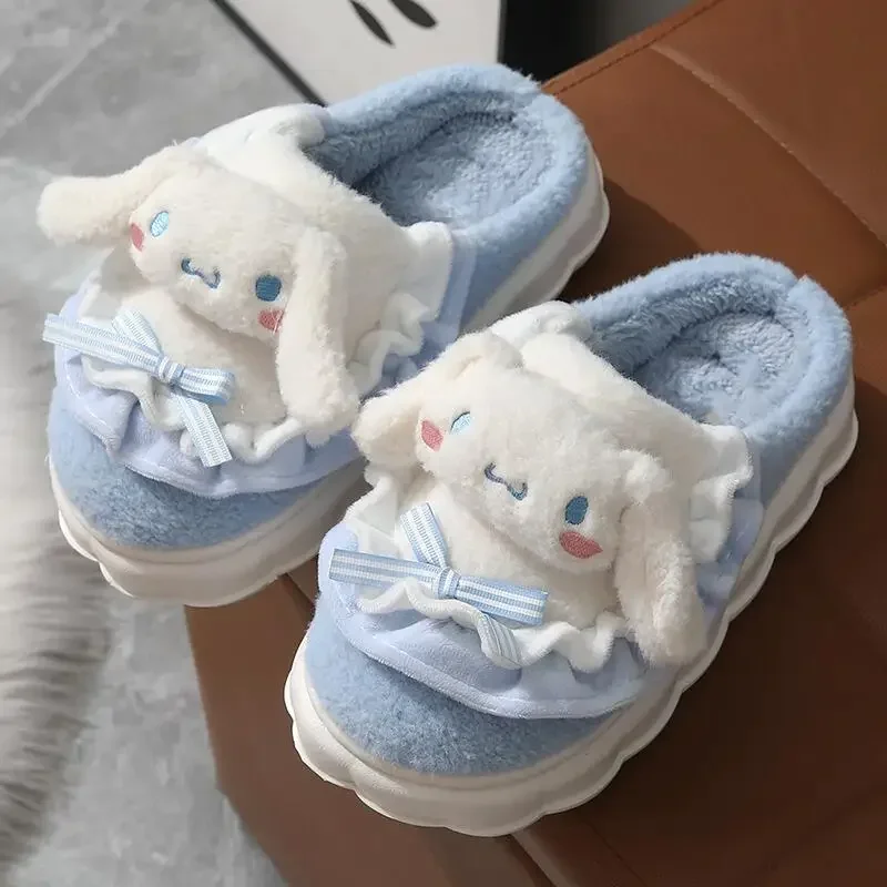 Sanrio Hello Kitty Pluszowe buty domowe Śliczne anime Kreskówka Kuromi Cinnamoroll Jesień Zima Ciepłe bawełniane miękkie kapcie Prezenty świąteczne