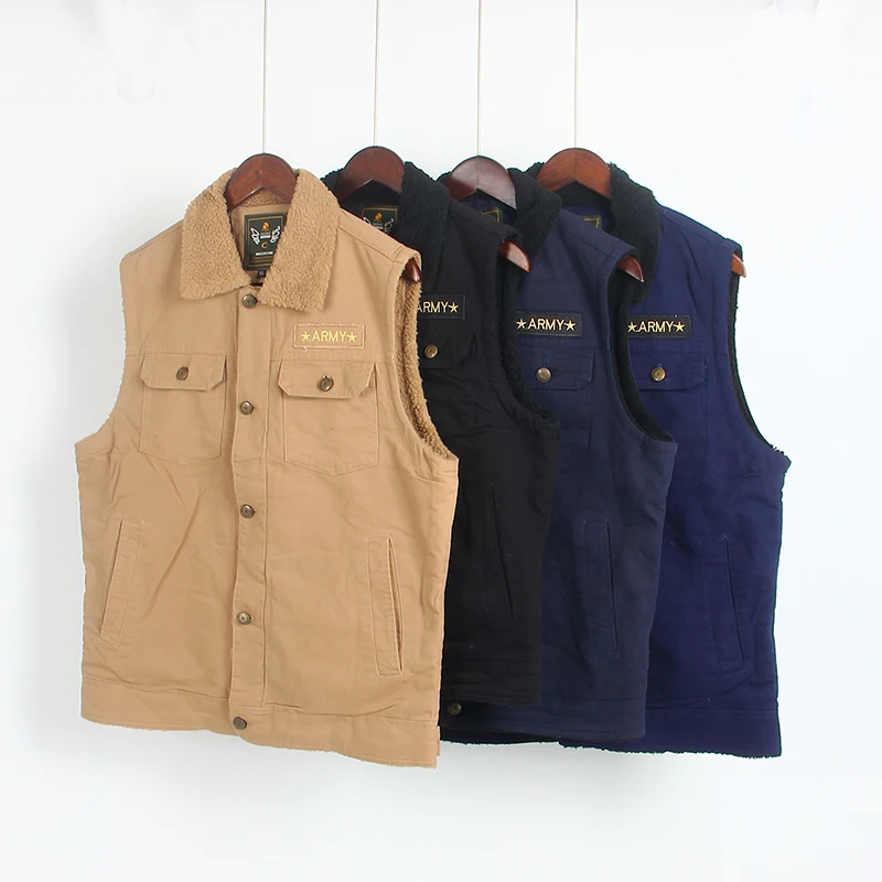 

Men's Fce Lined Jaet with Stand Collar And Multi kets for Autumn And Winter Casual Wear Outerwear Simple Color