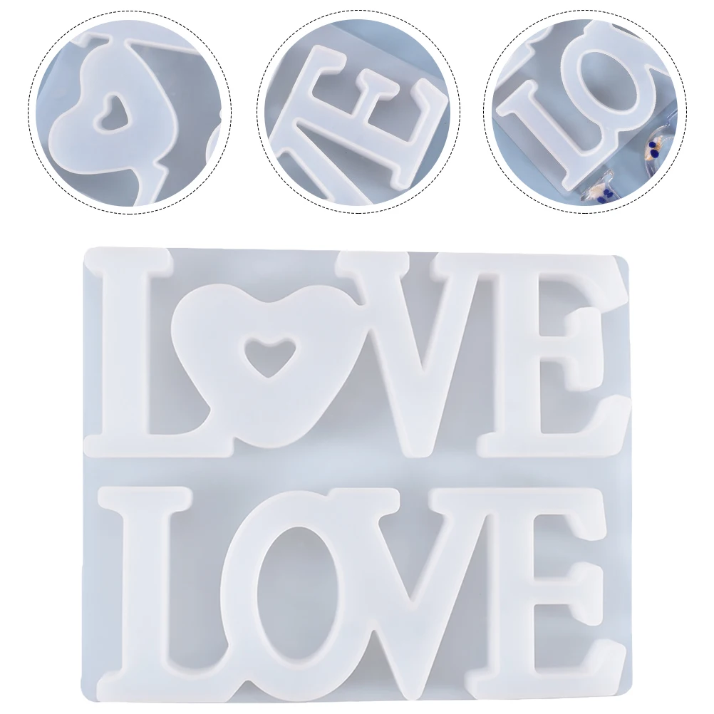 

Love Silicone Hanging Tags Mold DIY Craft Epoxy Resin White Decorative English Letters Easy Use Creative Project