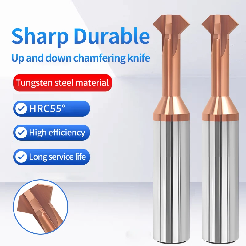 

UT TAP Carbide Tungsten Steel Chamfering Cutter 90 Degree Up And Down Double-sided Machining Coated Milling Cutter Chamfer Tools