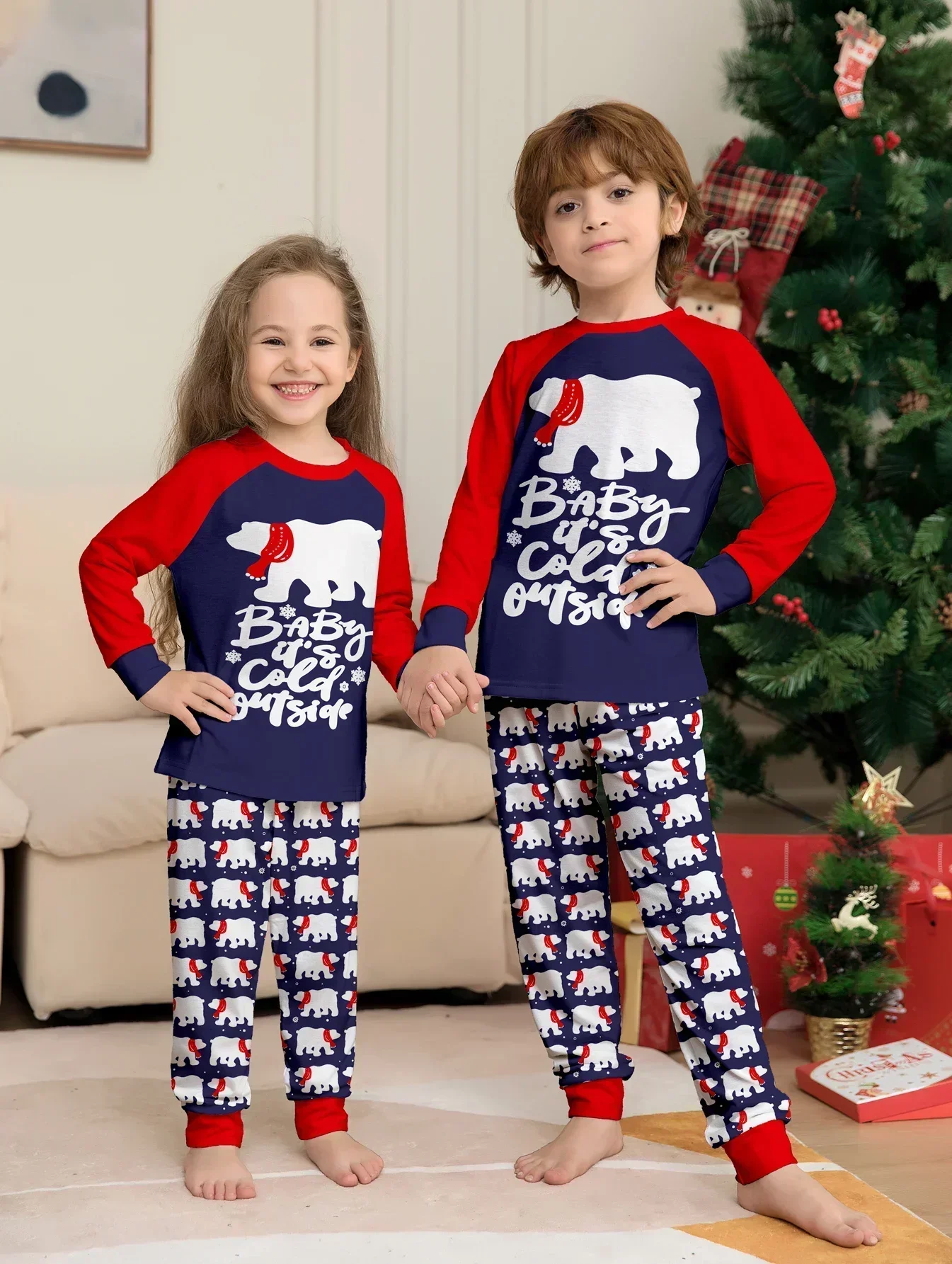 2024 Christmas Pajamas Family Set Xmas Pjs Long Sleeve Sleepwear Matching Outfits Baby Mother Kids Daughter Mommy Me Couples