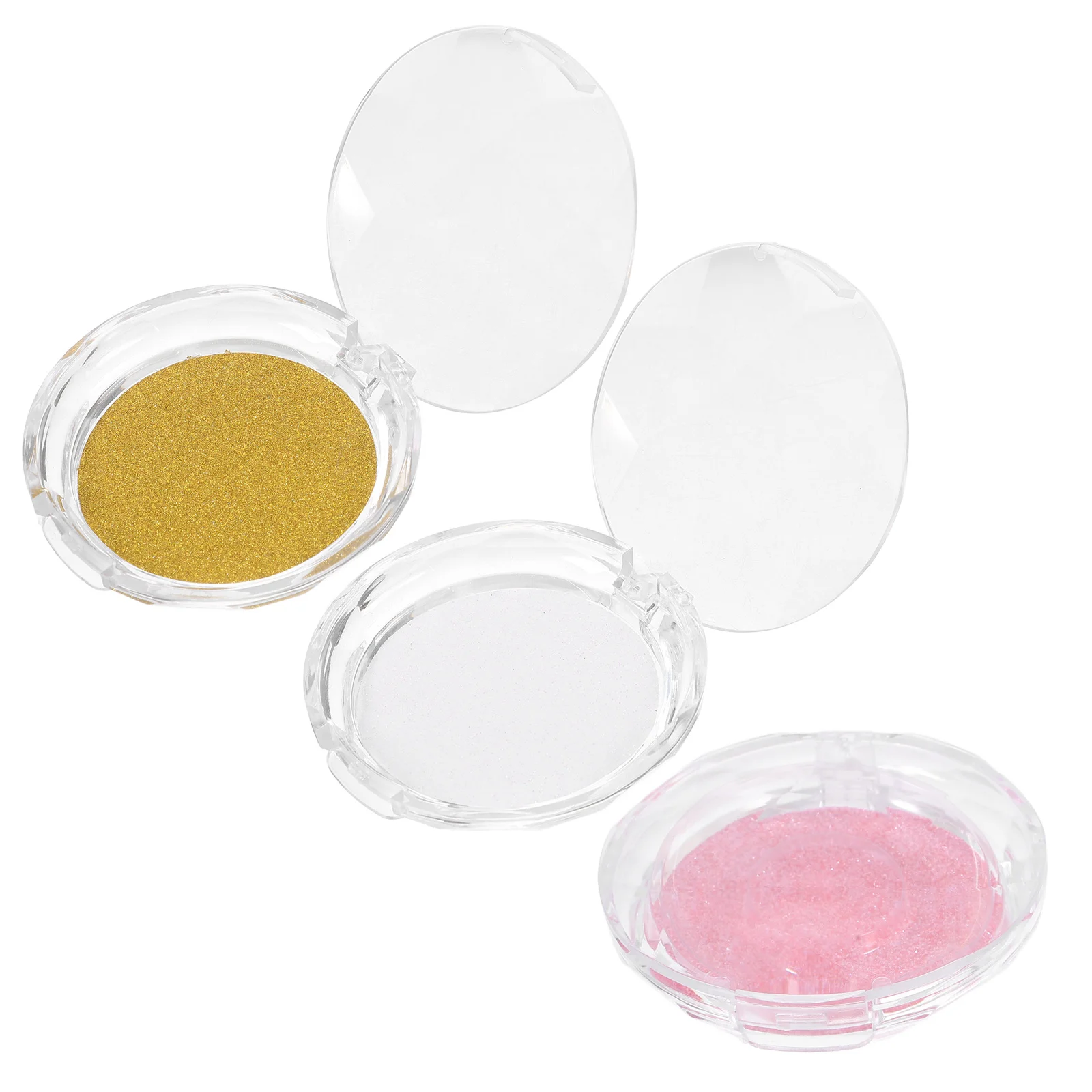 Scatole portaoggetti per ciglia da 3 pezzi Custodia per ciglia riutilizzabile con fondo glitter 3D piccola per custodie da imballaggio per organizer per truccatori da viaggio