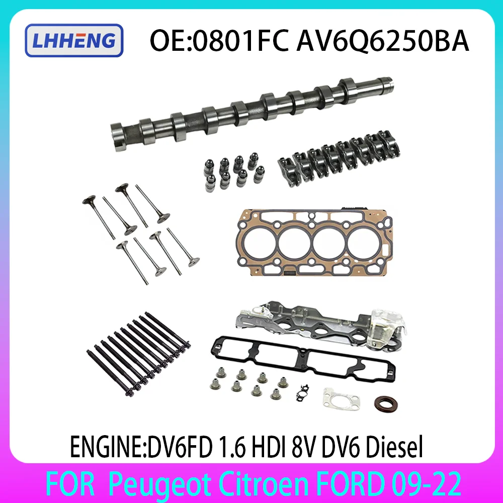 

CYLINDER HEAD REBUILD KIT FOR Peugeot Citroën FORD MAZDA DV6 1.6L 1.6 L T HDI 8V DV6 Diesel 09-22 0801FC AV6Q6250BA