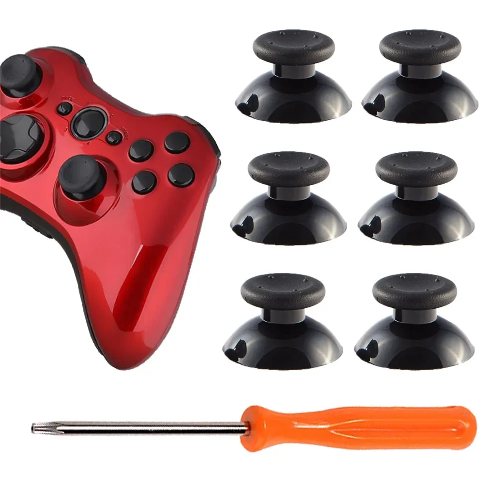 IVYUEEN 6 Pcs สีดำสีเทา3D Analog Stick จอยสติ๊กสำหรับ Xbox 360 Controller Thumbstick Caps สำหรับ X Box 360 Analogical อะไหล่ซ่อม