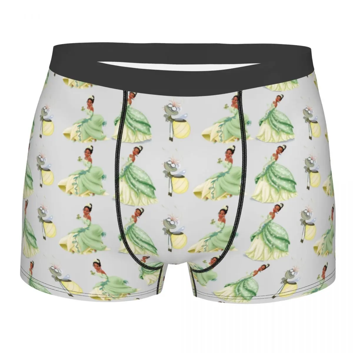 

Нижнее белье принцессы Тианы на заказ, мужские трусы-боксеры с принтом принцессы и лягушки, шорты, мягкие трусы