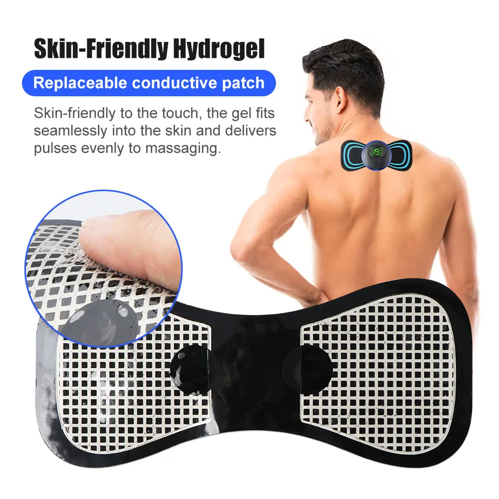 EMS Electric Neck Massager Lcd Display Cervical Massage Patch Low Frequency Pulse Muscle Stimulator Pain Relief Relaxation Tools