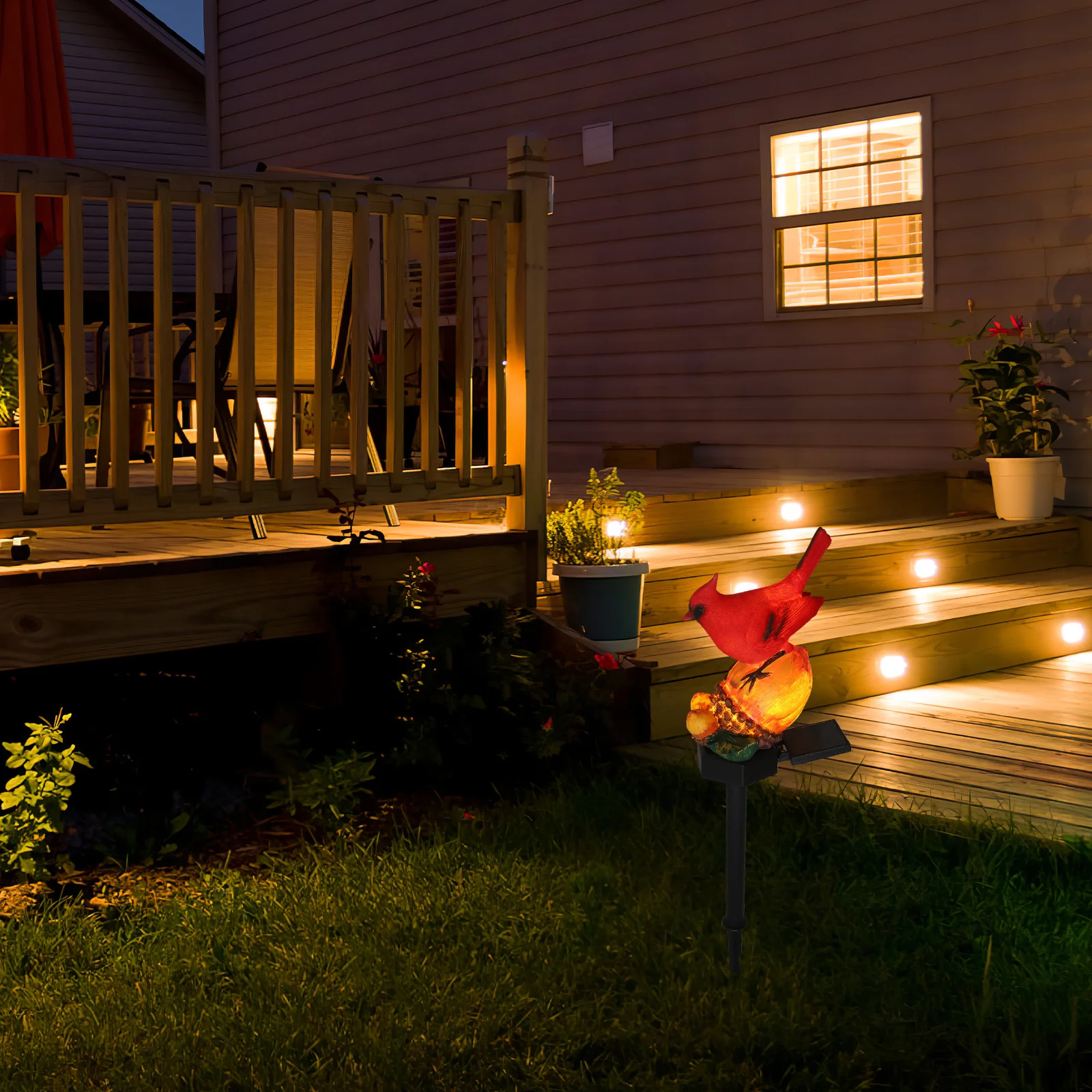 

1pc Cartoon Bird Solar Powered Garden Lights Led Outdoor Decorative Stake Lamp For Yard Pathway Patio Wedding