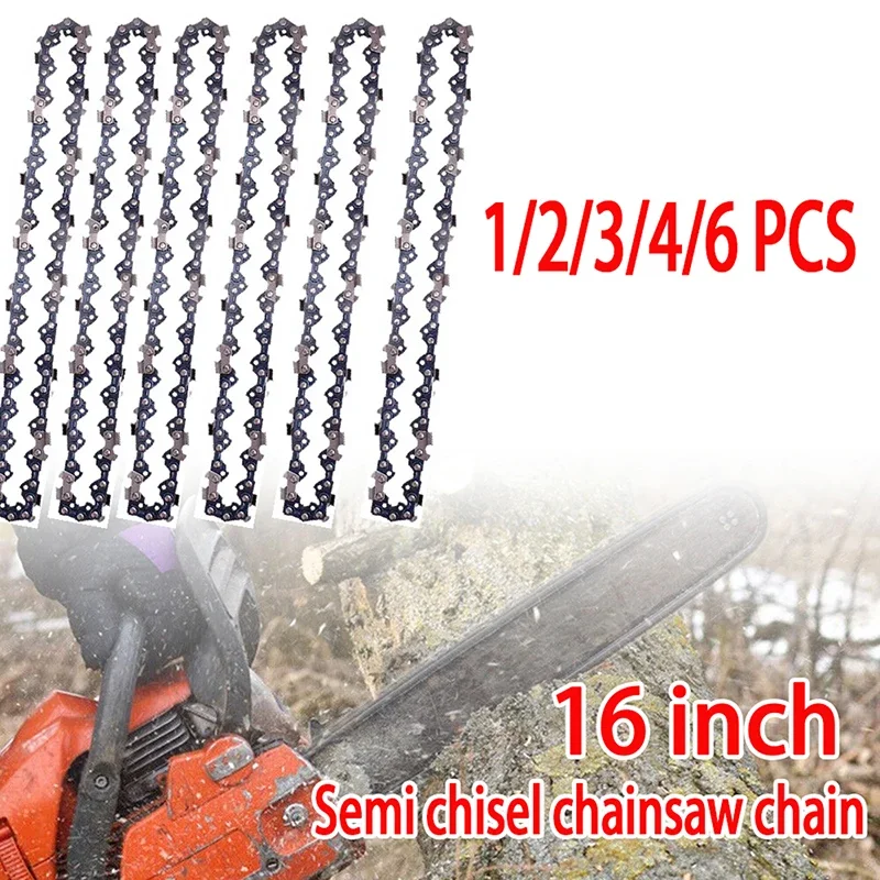16" Inch Chain Chainsaw 3/8" LP .050" Gauge 55 Drive Links Semi Chisel Electric Gasoline Chainsaw Spare Parts Logging Pruning