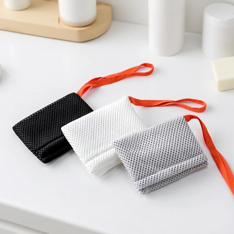 

1 шт., пенящаяся сетка для очищения ванны, двусторонняя квадратная/овальная сумка для мыла, отшелушивающая скруббер для тела, губки для ванной комнаты, сетчатый карман для мыла