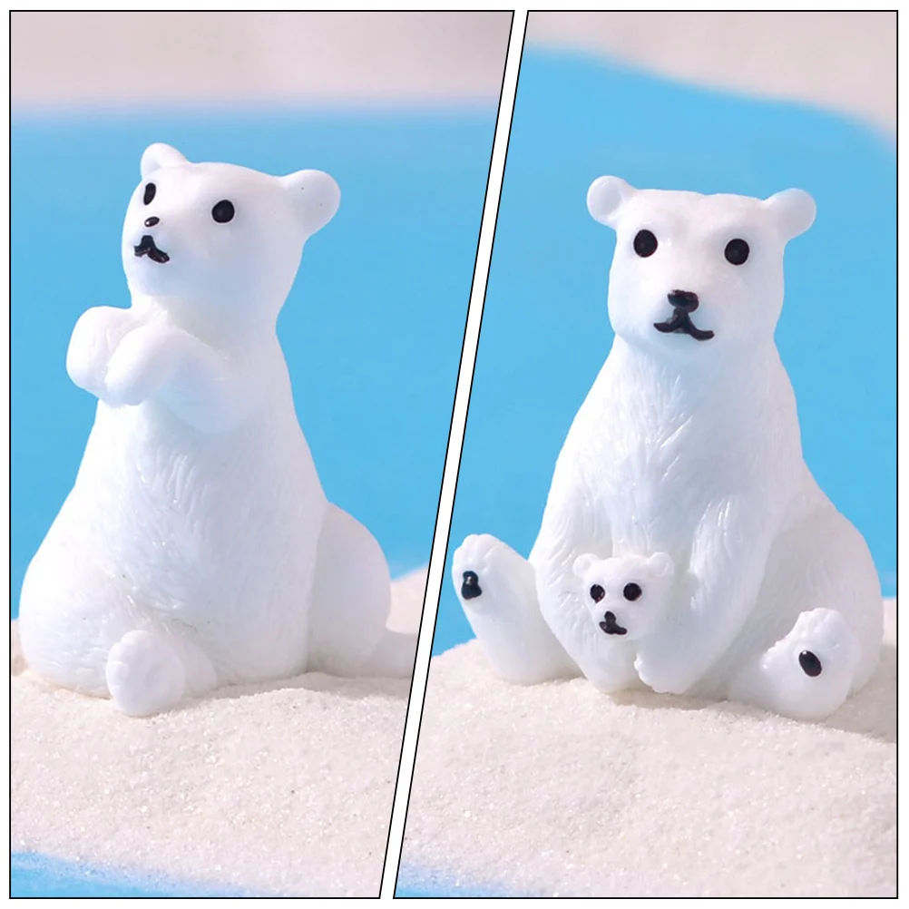 12 Pcs Animal Garden Miniature Bear Figurine Resin Ornament Crafts Cartoon Figurines Decorations