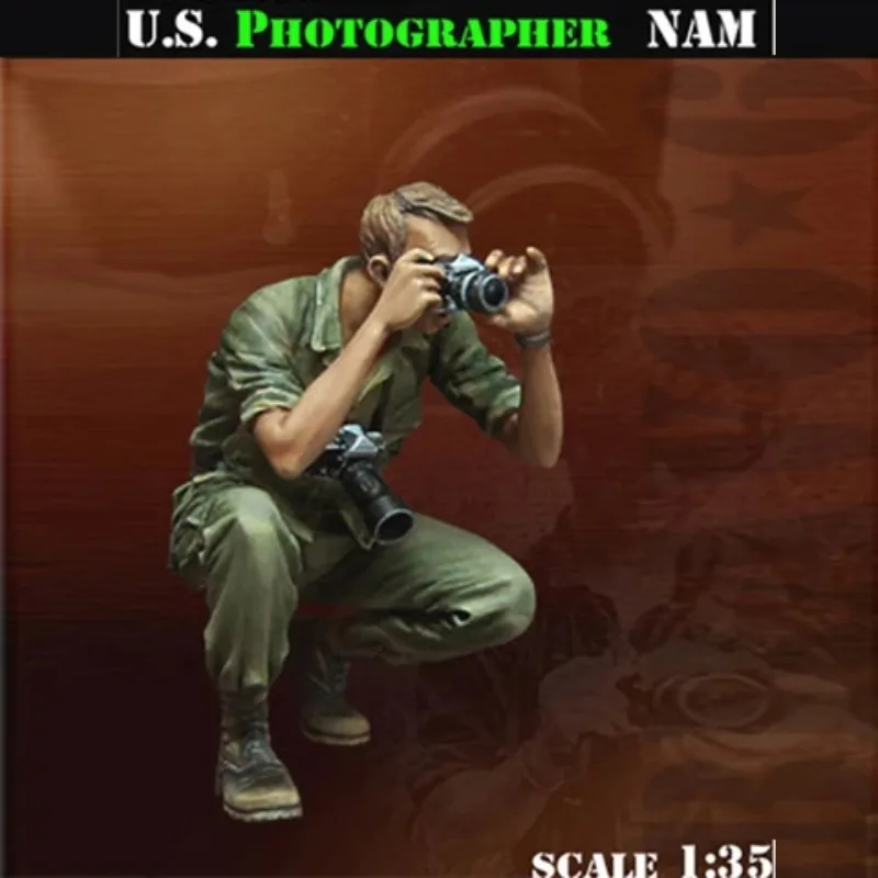 Harzfiguren-Modellbausätze im Maßstab 1:35, US-Fotograf, männliche Figuren, Militär-Hobby-Miniaturen, unmontiert und unbemalt, 549